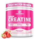 LanranBee Creatine HMB voor vrouwen 5g Micronized Creatine Monohydraat Poeder met Collageen Pre Workout Supplement voor spierondersteuning Energie & endurance Sugar Free, Strawberry Flavor 30 Servers