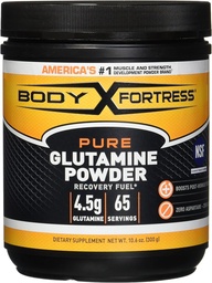 Body Fortress 100% Pure Glutamine Powder, 300g Jar (1ct), Nutrient Replenishment Powder for Post-Workout Recovery Glutamine Supplement