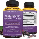 Viva Naturals Vlierbes met vitamine C en zink (120 capsules) - 1000mg Sambucus Vlierbessen Immune Ondersteuning Supplement, Zwarte Vlierbessen Capsules voor Volwassenen, Vlierbessen Vitaminen - 2 maanden Levering