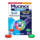 Mucinex Fast-Max Maximum Strength Day & Night Cold and Flu Medicine for Adults, Powerful Over-The-Counter Medication for Cold & Flu Symptoms, Fast Dissolving Liquid Gels, 24 Count