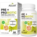 Probiotiques d'Ascuoli pour les femmes et les hommes - 300 milliards d'UFC, 24 souches Probiotiques + 15 mélanges d'herbes biologiques, probiotique quotidien pour la santé digestive, immunitaire, gorgée, ballonnement - 60 gélules