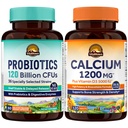 Vitalitown Probiotics & Calcium Bundle: 120 Billion CFU with Prebiotics & Enzymes for Digestive & Immune Support Plus High Absorption Calcium with D3 for Bone Strength