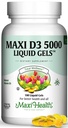 Maxi Health D3 5000 Liquid Gels - Natuurlijke Vitamine D3 - Voedingssupplement - 180 Capsules - Kosher