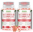 2 Pack 33-in-1 Liposomale vitamine B Complex Gummies -B1, B2, B3, B4, B5, B6, B7, B8, B9,B12 