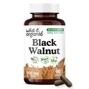 Wild & Organic Black Walnut Capsules 900 mg - Detox Support - 90 Count | Black Walnut Hull Powder Supplement - Juglans Nigra Herb - 45 Days of Supply - Vegan, Natural, Plant-Based