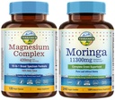 Terranics Magnesium Complex & Moringa Capsules Bundle - 420mg 10-in-1 Full Spectrum Magnesium with Glycinate & Citrate + 11300mg Pure Moringa Oleifera Leaf Powder - High Absorption Formula, 120 Caps &