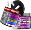Biotine Hair Growth Bundle - Biotin Vitaminen & Keratine Capsules + Hair Gummies met Collageen & Astragalus - Hair Skin Nails Vitaminen voor vrouwen en mannen 