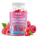 Collagen Peptide Gummies for Women & Men, Collagen Protein Type I,II,III,V,X with Biotin Vitamin C, D, Hydrolyzed Collagen Supplement for Skin, Hair, Nails, Raspberry Flavor, 60 Count