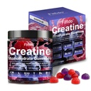 Creatine Monohydraat Gummies Complex 8000mg voor mannen en vrouwen, bevattende L-carnitine & Taurine, Build Muscle, Boost Energy, Sneller herstel, Suikervrij & Vegan, Raspberry & Blackberry, 120 Tel.