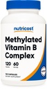 Nutricost Gemethyleerde vitamine B Complex 120 capsules - (60 porties) Glutenvrij