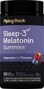 Piping Rock Melatonin 3mg Gummies | 60 Count | Complex with Magnesium and L-Theanine | Blueberry Pomegranate Flavor | Vegan, Non-GMO & Gluten Free Supplement