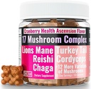 SHIZAM 17 Mushroom Complex Gummies voor volwassenen Chaga Lions Mane Cordyceps Reishi Lion's Mane Turkijestaart Turkije staart, beter dagelijks supplement Alt voor Capsules & Poeder Vitaminen Super-Food Blend 10
