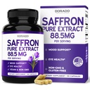 Saffron Supplements for Mood, Energy & Vision Support (3 Month Supply) Pure Saffron Extract 88.5mg Per Serving - Vegan Safe, Gluten Free, Third Party Tested & Non GMO - USA Made (90 Veggie Capsules)