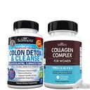 BioSchwartz 15 dagen reiniging voor Colon en Gut Health Plus Gehydrolyseerde Collageen Peptide Capsules (45 dagen levering)