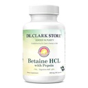 Clark Betaine HCL Supplement met Pepsin, 800 mg, 100 Gelatine Capsules