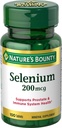 Nature's Bounty Selenium 200 mcg Natural High Selenium Gist, 100 tabletten (verpakking van 3)