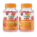 Lifeable Prebiotic Fiber Kids + Magnesium Citrate Kids, Gummies Bundle - Great Tasting, Vitamin Supplement, Gluten Free, GMO Free, Chewable Gummy