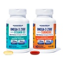 Oceanblue Omega-3 2100 Advanced Wellness Bundle – Vitamin D3 & Turmeric – High Potency Fish Oil for Heart, Joint & Immune Support – 2-Pack