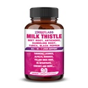 Alles-in-1 Hoogste Potentie Melkdistel NAC BeetRoot Artichoke Dandelion Root - Lever Gezondheid Ondersteuning, Reinigen Detox & Reparatie, Antioxidant, Plus TUCCA Choline en Gember - 90 Vegan Capsules