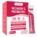 CANLIST Women's Probiotic Powder - 120 Billion CFUs, 20 Strains, Cranberry Extract & 3 Prebiotics, Help for Immune Booster, Digestive Health, Vaginal & Urinary Health, 40 Packets