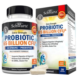 Probiotic 65 Miljard - Probiotica met prebiotica voor vrouwen en mannen - Lactobacillus Acidophilus Dispensive Health Capsules - Targeted Release Technology - Shelf Stable Supplement Non-GMO Dairy Free-30ct