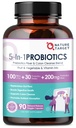 NATUUR TARGET Probiotica voor vrouwen-mannen Digestieve Gezondheid, Heren-Vrouwen Probiotica met Prebiotica, 100 miljard voor Gut en Immune Health, Geen Koeling, 90 Veggie Capsules (45 dagen Levering)