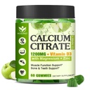 Calcium citraat 1200mg met vitamine D3 supplement voor vrouwen en mannen - Kauwbaar Calcium Magnesium Zink D3 K2 Gummies supplement voor bot, tanden, Immune Support, Apple Flavor - 60 Gummies