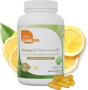 Zahler Omega 3 Platinum +D, Supplément d'huile de poisson pur tout naturel, Softgel sans Burpless sans arrière-goût de poisson, le plus élevé en EPA et DHA, Kosher certifié, 180 Softgels