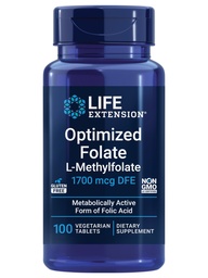 Life Extension Optimized Folate, 1700 mcg DFE, 100 Vegetarian Tablets