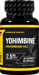 Primaforce Yohimbine HCl 2,5 mg, 90 capsules - GGO-vrij en glutenvrij supplement