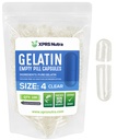 XPRS Nutra Maat 4 Lege Capsules - 100 Tellen Kleine Heldere Lege Gelatine Capsules - Pillen DIY Capsule vullen - Vulbare Pure Bovine Pill Gel Caps voor Do-It-Yourself Supplementen