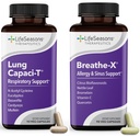 LifeSeasons Adem-X met Lung Capaci-T - Allergie en ademondersteuning - Snelle werking Sinus Relief - Verhoogt zuurstofcapaciteit & Vermindert slijm - 180 capsules
