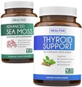 Bundle of Thyroid Support & Sea Moss - Sea Moss Thyroid Care Pack - Thyroid Support with Jodium (120 Caps) & Irish Sea Moss Capsules - Raw Vegan Supplement with BioPerine (Non-GMO & Organic)