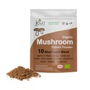 Paddestoel Extract Poeder - Krachtige 10 Blend, Biologische Leeuwen Mane, Cordyceps, Reishi, Shiitake, Turkije Staart Paddenstoelen Nootrope Hersen Supplement voor energie, Kalm, Focus & Immune System Booster