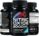 Extra sterkte Nitric Oxide Supplement 3X Sterkte L Arginine, Citrulline Malate, AAKG, Beta Alanine - Premium Muscle Supporting Nitric Booster - Natural Energy & Heart Health Support - 120 capsules