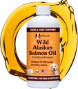 Natural Dog Company Wild Alaska Salmon Oil Formula with Omega 3, Fish Oil for Dogs Supplement, Skin & Coat Dog Oil, Itchy Relief, Immune Support for Joints & Heart, Food Topper, 8 oz.