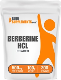 BulkSupplements.com Berberine HCl Powder - Berberine Supplement, Berberine Powder - Gluten Free, 500mg per Serving, 100g (3.5 oz) (Pack of 1)