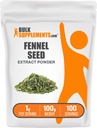 BulkSupplements.com Fennel Seed Extract Powder - Fennel Seeds Powder, Herbal Supplement - Vegan & Gluten Free, 1g per Serving, 100g (3.5 oz) (Pack of 1)