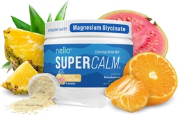 Nello Supercalm Powdered Drink Mix, Tropical Tangerine, L Theanine, Ksm-66 Ashwagandha, Magnesium Glycinate, Vitamine D 3, Supplementen voor ontspanning & Focus, Natuurlijke, Geen suiker, Niet GGO, 30 Srvg