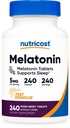 Nutricost Melatonine 5mg, 240 Fast Solution Tablets (Mixed Berry Flavor) - Non-GMO, Glutenvrij