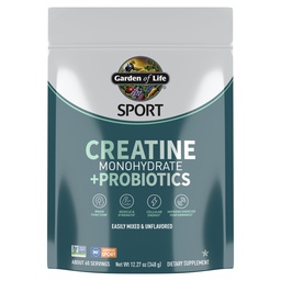 Creatine Monohydraat poeder voor vrouwen en mannen door Tuin van het leven, Micronized Pre Workout met Probiotica voor spier, kracht, prestaties, Sport Amino Energie, ongeveer 60 Makkelijk te mengen Unflavored Servers