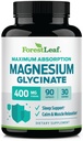 ForestLeaf Magnesium Glycinate 400mg, Magnesium Supplement, 90 Capsules