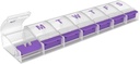 EZY DOSE Weekly (7 dagen) Pill Case, Medicine Planner, Daily Vitamine Organizer Box, X-Large Push-Button Compartments, Handig en gemakkelijk te gebruiken, Artritis Vriendelijk, Clear Lids, Kleur mei Vary, BPA Gratis