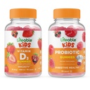 Levensbaar Probiotic 2 Miljard CFU Kids + Vitamine D Kids, Gummies Bundle - Grote Proeverij, Vitamine Supplement, Glutenvrij, GGO vrij, Kauwbare Gummy