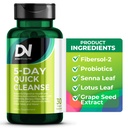 5 Day Colon Cleanse, Dietary Fiber & Probiotics, Gut Digestive Support, Fast Detox for Women & Men with Senna Leaf, Fibersol-2, Hawthorn Berry, Inulin, 1 billion CFU Probiotics, 30 Capsules