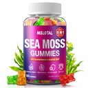 Irish Sea Moss Gummies with Ashwagandha Bladderwrack and Burdock Root - Natural Irish Seamoss Supplement for Thyroid, Energy, Immune Support - 60 Vegan Gummy