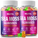 Irish Sea Moss Gummies with Black Seed Oil, Ashwagandha Bladderwrack and Burdock Root, Organic Sea Moss Gummies for Women and Men with Shilajit, Immune Support, Vegan, 120 Gummies Totalss