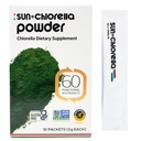 Sun Chlorella Powder Green Superfood Algae - Chlorophyll, Chlorella Growth Factor, Active B12 & Iron Supplement Drink Mix - Pulverized Cell Wall - Non-GMO, Vegan & Gluten-Free - 10 Packets (3g ea) 30g
