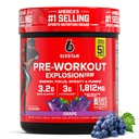 Six Star Pre-Workout Explosion, Grape (30 Servings) - Preworkout Energy Powder Supplement for Men & Women - Workout Drink Mix with L-Tyrosine & Beta Alanine - Sports Nutrition Products