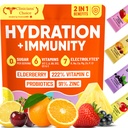 Venture Pal 2-in-1 Hydration + Immune Electrolytes Powder Packets with 7 Electrolytes & 6 Vitamins, Elderberry, Turmeric, Echinacea | Liquid Daily IV Drink Mix | Sugar Free | Keto Friendly, 16 Sticks
